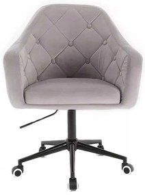 LuxuryForm DESIGN Kreslo ANDORA VELUR na čierne podstave s kolieskami - svetlo šedé