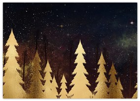 Sklenený obraz - Zlatá noc (70x50 cm)