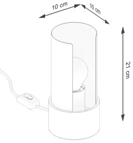 Stolná lampa Flash, 1x biele kovové tienidlo