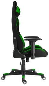 Herné kreslo Racing Pro ZK-025 TEX — látka, čierna / zelená