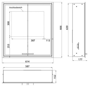 Emco Prestige 2 - Vstavaná zrkadlová skriňa 614 mm so svetelným systémom, zrkadlová 989708101