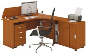Zostava kancelárskeho nábytku MIRELLI A+, typ F, pravá, čerešňa