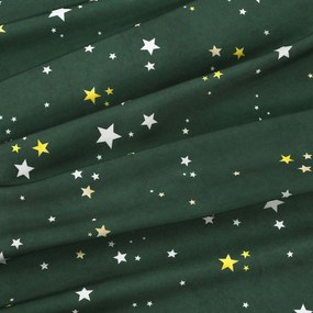 Goldea vianočný oválny teflónový obrus - hviezdičky na zelenej 120 x 160 cm