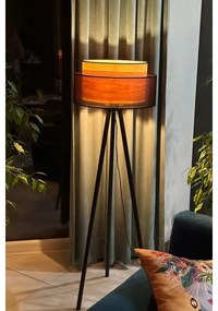 Duolla - Stojacia lampa WOOD BOHO 1xE27/15W/230V pr. 45 cm čierna/béžová