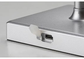 Rabalux 76013- LED Stmievateľná nabíjacia stolná lampa TAENA 4W/3,7V IP44 strieborná