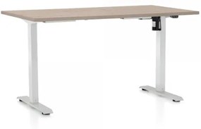 Výškovo nastaviteľný stôl OfficeTech A 140 x 80 cm, biela podnož