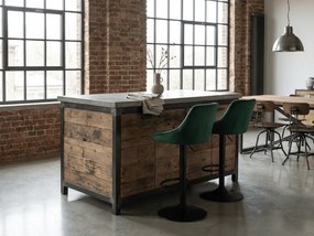 Zelená barová stolička VELVET KAST s čiernou nohou