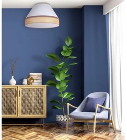 Duolla - Stropné svietidlo AVIGNON 1xE27/15W/230V pr. 50 cm biela/ratan