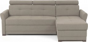 Rohová sedacia súprava Harris, hnedo-béžová taupe látka, pravý roh