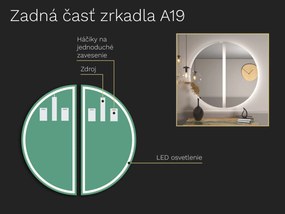 Atypické zrkadlo s LED osvetlením A19 S