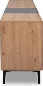 Široká skrinka 4-dverová Nola, dub artisan/čierna