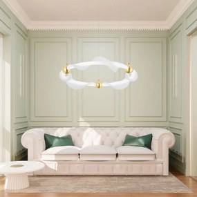 Toolight Toolight, LED závesné osvetlenie 45cm, 29W, 2500lm, 4000K, G010-CP, zlatá-biela, OSW-06317