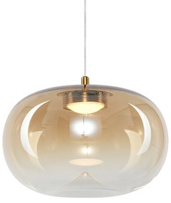 Závesné svietidlo Vaso, 1x jantárové sklenené tienidlo, (fi 18cm), g