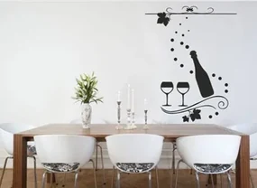 Nálepka na stenu do kuchyne pre milovníkov vína 50 x 100 cm