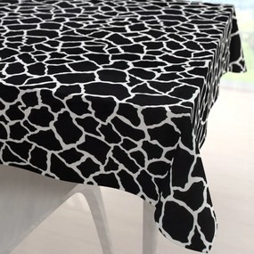Biante Zamatový štvorcový obrus Tamara TMR-015 Čiernobiely žirafí vzor 70x70 cm
