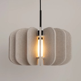 Závesné svietidlo Mula, 1x béžové plstené tienidlo, (fi 45cm)