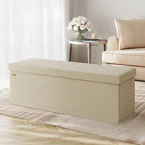 Casaria Taburet s úložným priestorom EDMUND 115x38x38cm, béžová