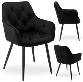 Jedálenská stolička NEVADA zamatová, čierna