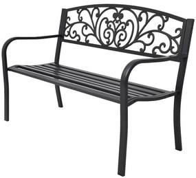 Záhradná lavička 127 cm, liatina, čierna