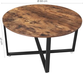 AKCIA Hnedý konferenčný stolík TAYLOR 88x88 cm II. akosť