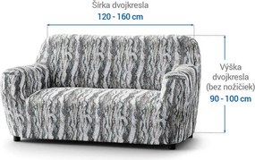 Bielastické poťahy OCEANO NOVÉ šedo-modré dvojkreslo (š. 120 - 160 cm)