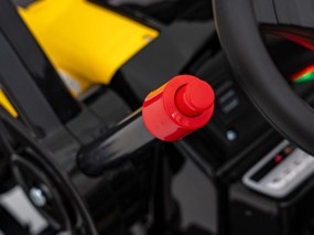 Batériový bager-traktor pre deti žltý + pohyblivé rameno lyžice + diaľkové ovládanie + pomalý štart + FM rádio + LED