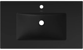 Mexen Atena, umývadlo na zapustenie do dosky 81 x 46 cm, čierna matná, 25018070