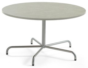 Stôl PLURAL, Ø1300x720 mm, linoleum - šedá, strieborná