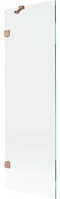 Mexen, Mexen Lunar 1-krídlová vaňová zástena 60 x 150 cm, transparentná, brúsená meď - 897-060-000-65-00