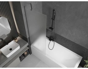 Mexen Next, 1-krídlová vaňová zástena 70 x 150 cm, 6mm sklo námraza, brúsená grafitová, 895-070-000-00-30-66