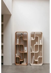 Krémová knižnica z dubového dreva 60x160x35 cm Seven – Zuiver