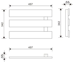 Aqualine - Elektrický sušiak na uteráky ELVIS 50W/230V 34,2 cm biela pravá
