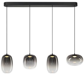 LED Luster na lanku VASO LED/15W/230V čierna/dymová