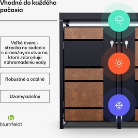 Blumfeldt BinSafe, box na odpadky, 2 odpadkové koše, 240 l, uzamykateľný, pozinkovaná oceľ odolná voči poveternostným vplyvom, výsadbová strecha