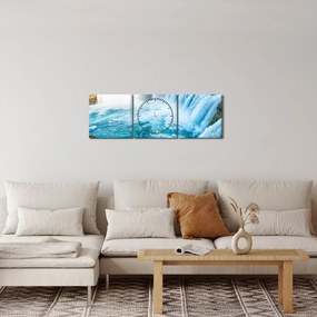Obraz - Vodopády (s hodinami) (90x30 cm)
