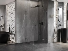 Mexen Lunar T výklopný sprchový kút pravý 120 x 120 cm, číre sklo, brúsený grafit, 834T-120-120-66-00-P