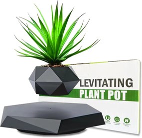 Magnetický levitujúci kvetináč - čierny