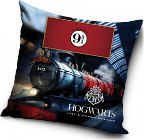Velúrový vankúš Harry Potter – motív Expres do Rokfortu - 40 x 40 cm
