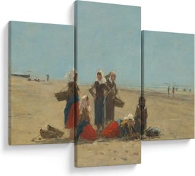 Obraz - Eugène Boudin, Women on the Beach at Berck, reprodukcia (90x60 cm)