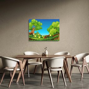 Sklenený obraz - Veselí žabiaci (70x50 cm)