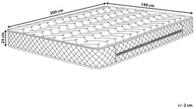 Pružinový matrac s odnímateľným poťahom stredne tvrdý 140 x 200 cm GLORY Beliani