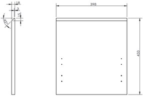 Mexen Rivel, kúpeľňová skrinka 40 cm, 1 zásuvka, drážkovaná, grafitová matná, 91A20-04047-1-BF66