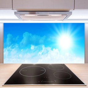 Sklenený obklad Do kuchyne Slnko nebo krajina 120x60 cm