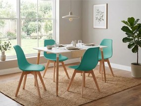 AKCIA Zelená stolička KITO s bukovými nohami II. akosť