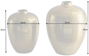 Váza Oriental 2ks 27cm a 31 cm zlatá tepaná úprava