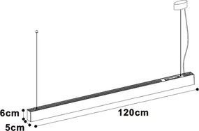 Top Light - LED stropné prisadené závesné svietidlo HORIZON LED/40W/230V čierna