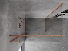 Mexen Mist H T, sprchový kút s výklopnými dverami ľavý 85 x 100 cm, číre sklo, medená matná, 8A5T-085-100-65-00-L