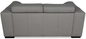 Moderná kožená pohovka LOREN II (3P), sivá (madras - 128 grey)