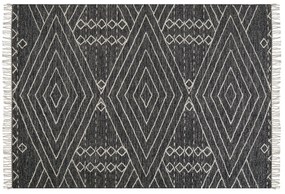 Bavlnený koberec 160 x 230 cm čierna/biela KHENIFRA Beliani