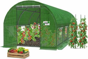 Garden Line 5-dielny zelený fóliový záhradný tunel 8 x 3 x 2 m